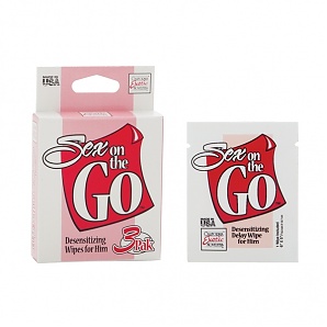 Sex On The Go Desensitizing Wipes For Him 3 Pack