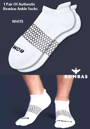 Premium Bombas Socks (1 White Pair)