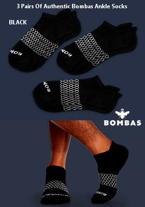 Premium Bombas Socks (3 Pack Deal - Black)