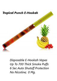 Tropical Punch E-Hookah; No Nicotine; 700 Puffs