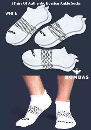 Premium Bombas Socks (3 Pack Deal - White)